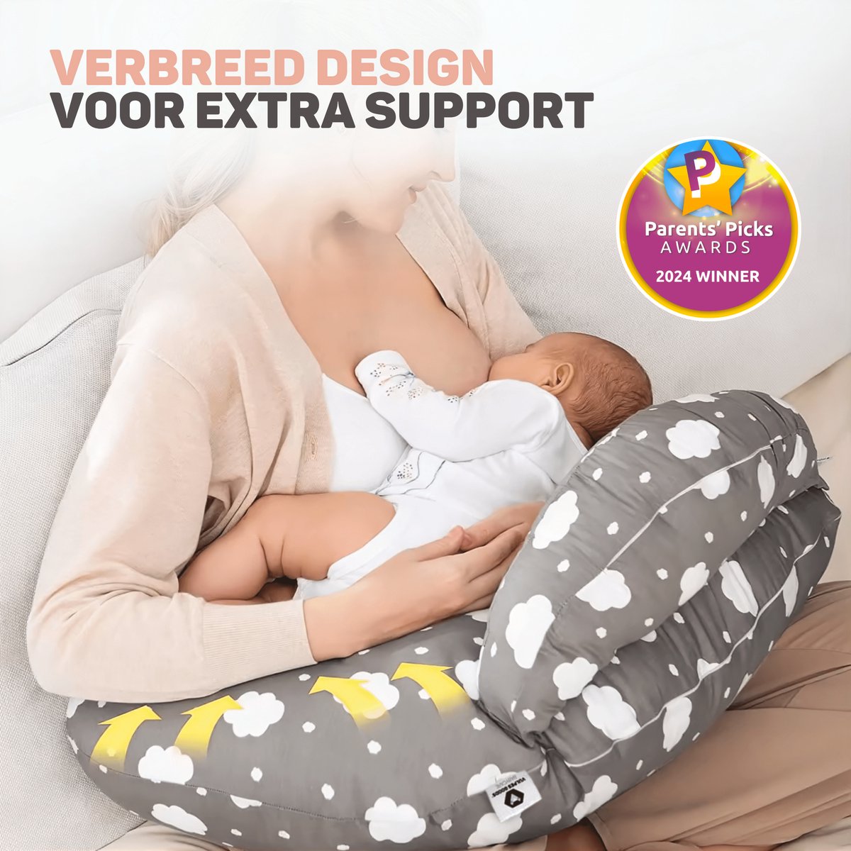 Vulpes Goods® BabyCare - Voedingskussen - Zwangerschapskussen incl. afneembare hoes - 3in1 - Uniek Design — cadeau in Cadeau-ideeën - foto 3