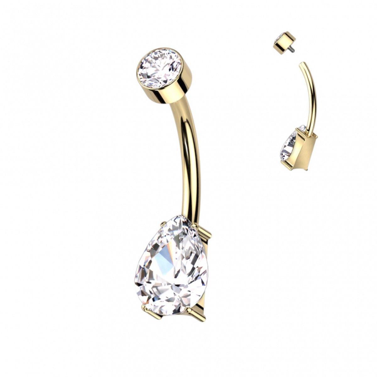 Piercing titanium drop goud - LMPiercings