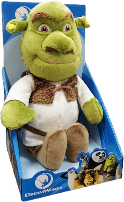Shrek Pluche Knuffel 30 cm {Speelgoed knuffelpop knuffeldier voor kinderen jongens meisjes - Bekend van de film! - Shrek, Ezel Donkey, Fiona, Peperkoekmannetje, De Gelaarsde Kat}