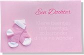 Gefeliciteerd - Luxe Geboortekaartje Meisje - 12x17cm - Gevouwen wenskaart met envelop