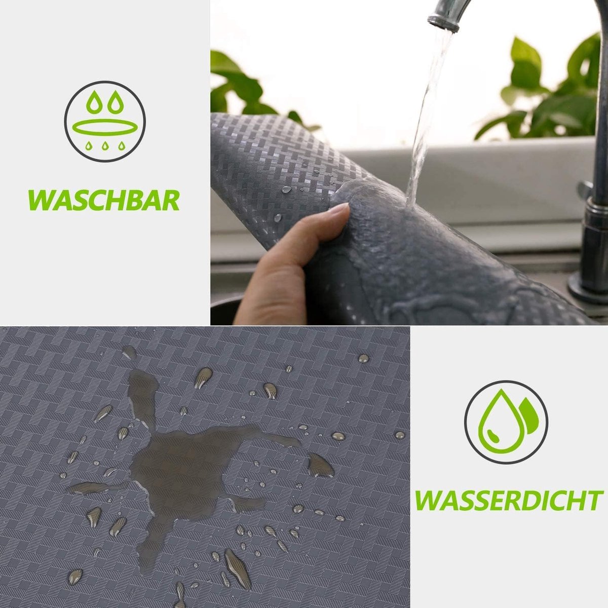 Shelf Liner Keukenladematten, niet-klevende EVA-materiaal koelkastbekledingen met waterdichte, duurzame koelkasttafel, placemats voor kast, ladebekleding (grijs, 30 cm x 300 cm)