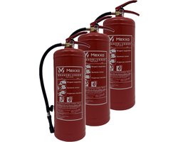 Schuimblusser 6 liter van Mexxo - Inclusief keuringssticker en bevestigingsbeugel - 3 stuks - Voldoet aan de wettelijke eisen