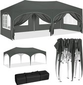 Bol.com Partytent 3x6 m Grijs - Partytenten opvouwbaar - Paviljoen - Party tent waterbestendig - Metaal Easy-Up mechanisme - 50+... aanbieding