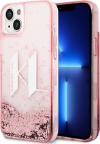 Karl Lagerfeld, Hoesje Geschikt voor Apple Geschikt voor Apple iPhone 14 Plus Glitter KL Floating Glitter, Roze