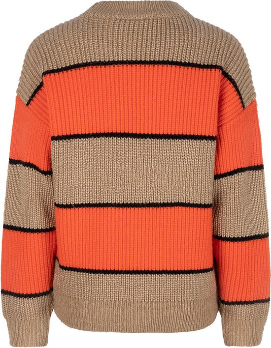 Indian Blue meiden gebreide sweater Striped Orange Red