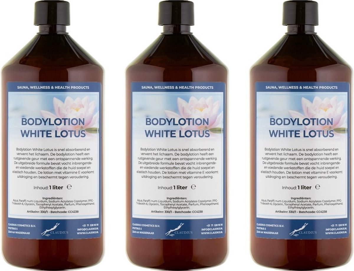 Bodylotion White Lotus 1 Liter - set van 3 stuks