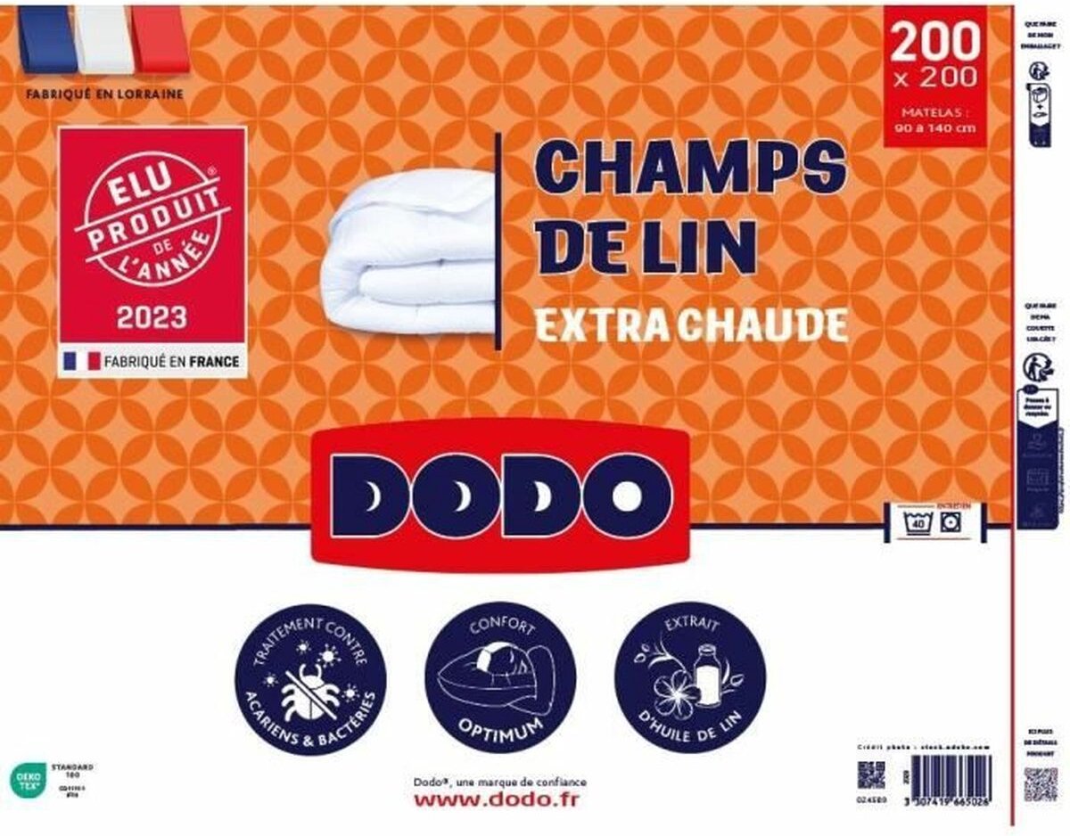 Dekbed DODO Champs de Lin Wit 450 g/m² 200 x 200 cm