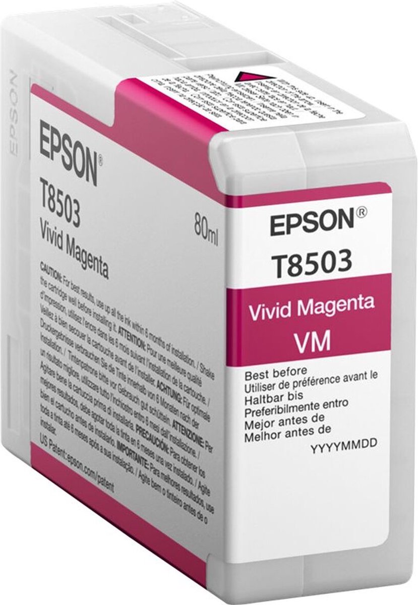 Epson T8503 originele inktcartridge, levendig magenta, 1 stuk