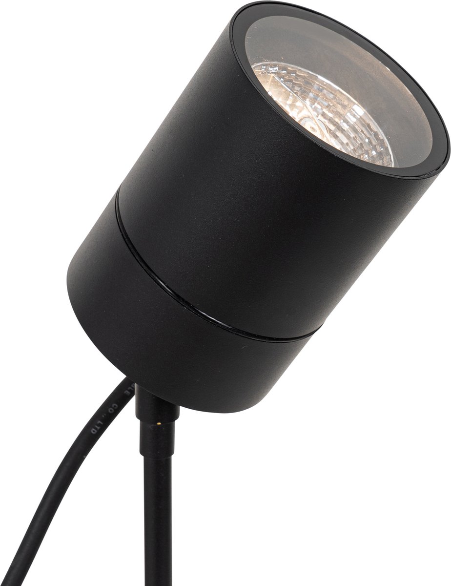 QAZQA solo Moderne Priklamp Prikspot buitenlamp 1 lichts L 10.7 cm Zwart Buitenverlichting