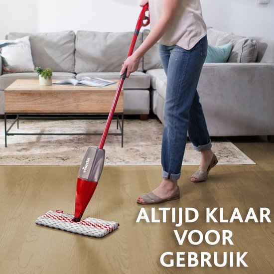 Foto: Mop 1 2 spray max 650 ml microvezelmop met sproeifunctie mop zonder emmer geschikt voor alle vloertypes herbruikbare microvezelpad duurzame mop vileda love it clean