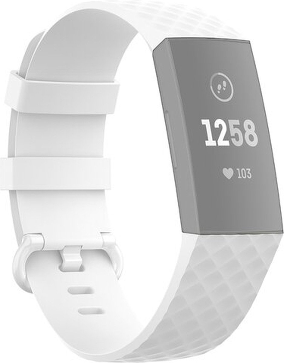 Horlogebandje voor Fitbit Charge 3 & 4 – Maat M/L – Siliconen – Wit Comfortabel & Waterbestendig
