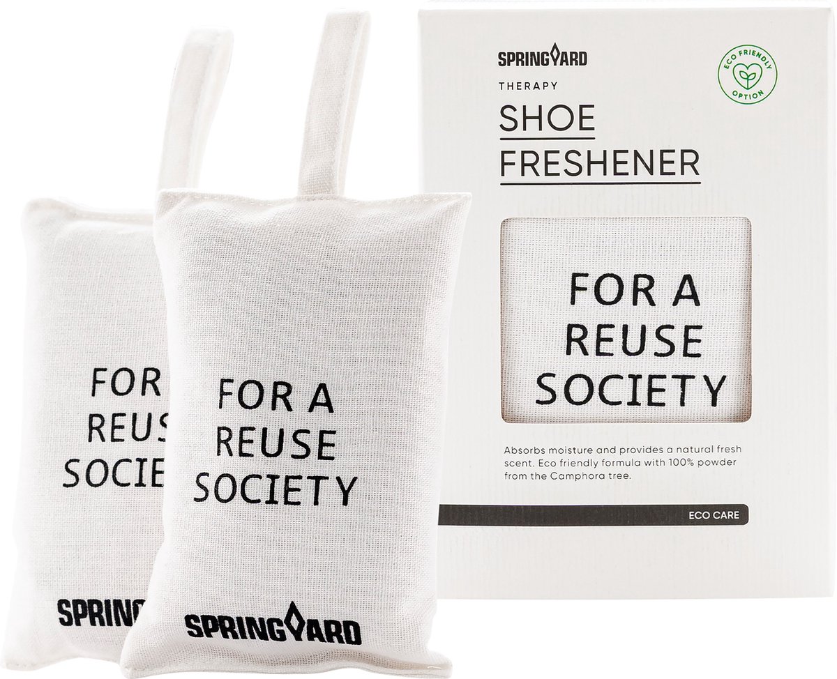 Springyard Therapy Shoe Freshener – 100 % natuurlijke geur- en vochtvreters voor schoenen, tassen & textiel - 1 paar