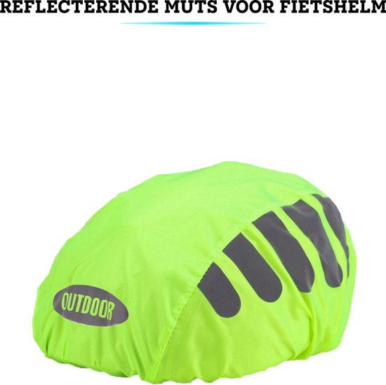 Reflecterende Muts voor Helm - Fietshelm Regenhoes - Waterdicht - Geel — afbeelding 4