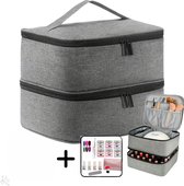 Charmy® Nagellak Koffer - Draagtas - Nagelkoffer - Nail Art - Nagellak organizer - Dipping Powder Starters kit - Inclusief Proefpakket Dippingpowder - Geschikt voor 30 flesjes