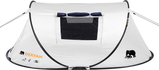 Deryan Dome Pop Up Tent - 2 Persoons - Anti-UV 50+ - Cream van Deryan — afbeelding 2