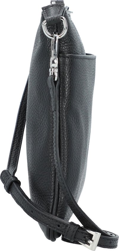 Sac à Épaule En Cuir Abro 'By My Side' - Noir Nickel - Ajustable - Neuf Avec Étiquettes