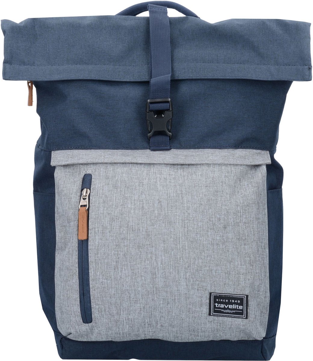 Travelite Basics Rollup Backpack – Rugzak met Laptopvak 15,6" - Navy/Grey