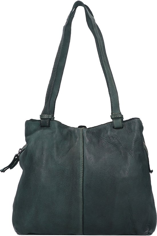 HAROLD'S Cuir Sac à épaule Submarine Shopper Twin Green Vert foncé