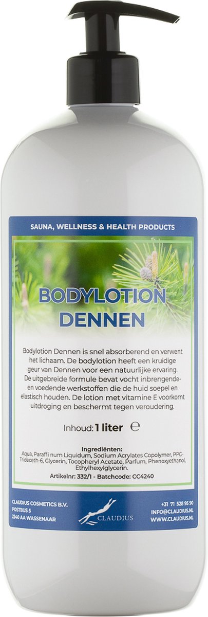Goedkoopste Bodylotion Dennen 1 Liter - met gratis pomp