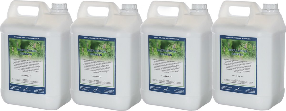 Goedkoopste Bodylotion Dennen 5 Liter - set van 4 stuks - navulling - Voordeelverpakking
