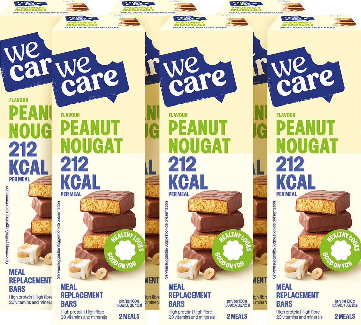 Goedkoopste WeCare Meal replacement Bars peanut nougat 6 x 2 repen