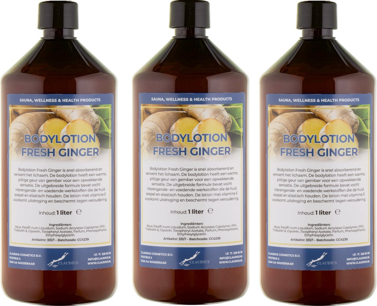 Goedkoopste Bodylotion Fresh Ginger 1 Liter - set van 3 stuks