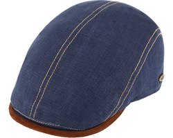 Flatcap linnen met contrasterende stiksels UV-bescherming 54cm