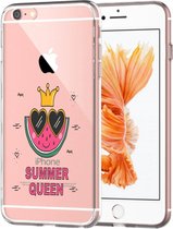 Apple Iphone 6 Plus / 6S PLus Transparant siliconen hoesje (Summer Queen)