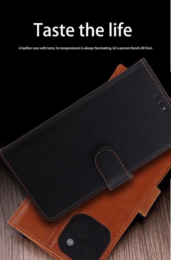 Elite Bookcase Adapté pour : Coque iPhone 15 - Porte-cartes - Portefeuille - Simili cuir - Rose