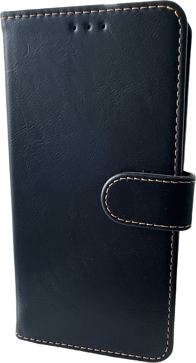 Elite Bookcase Geschikt voor: iPhone 12 Pro hoesje - Pasjeshouder - Portemonnee - Kunstleer - Zwart
