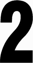 Cijfersticker - zwart - 10 x 5 cm - Kliko - brievenbus - deuren - containers - voorraadbakken - ramen - nummer 2