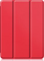 Hoes Geschikt voor iPad Pro 2024 (11 inch) Hoes Tri-fold Tablet Hoesje Case Met Uitsparing Geschikt voor Apple Pencil - Hoesje Geschikt voor iPad Pro 2024 11 inch (7e generatie) Hoesje Hardcover Bookcase - Rood