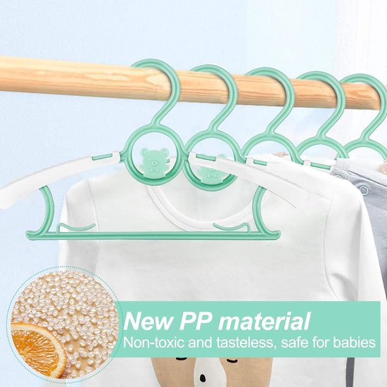 Babykleerhangers, 20 stuks kleerhangers voor kinderen, kinderkleerhangers, hangers voor baby's, antislip babykleerhangers voor kleding, speelgoed, broeken, jurk