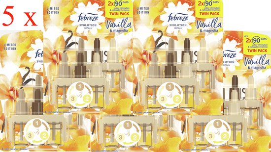 Foto: Ambi pur febreze 3 volution vanille magnolia 5 x 2x20 ml 5 x 2x 90 dagen limited editon