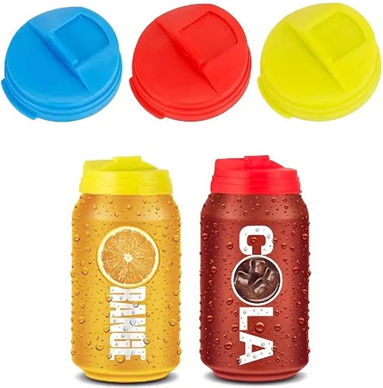 DW4Trading Ouvre-boîte/ferme-boîte - Ensemble de 3 pièces réutilisables - Scellables - Jaune Rouge Bleu