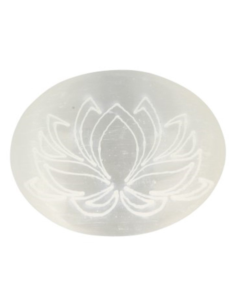 Ruben Robijn Handsteen Seleniet 6-7 cm lotus Wit