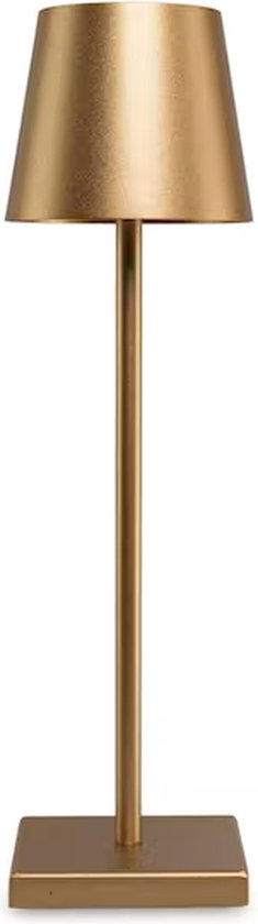 Sfeerverlicht® Draagbare LED Tafellamp Oplaadbaar - Dimbaar - 38 cm - Champagne Goud