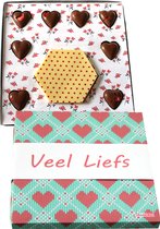 Veel Liefs Chocolade cadeau - Brievenbus pakket - Ambachtelijk chocolade - Fairtrade chocolade - Jubileum cadeaus - Melk en Wit chocolade