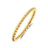 Lucardi Dames Stalen goldplated ring bolletje 2,5mm - Ring - Staal - Goud - 18 / 57 mm