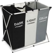 Wasmand 3 Vakken - Wassorteerder - Wasmanden - Donker Licht en Gekleurd