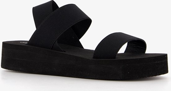 Dames sandalen met plateauzool zwart - Maat 36