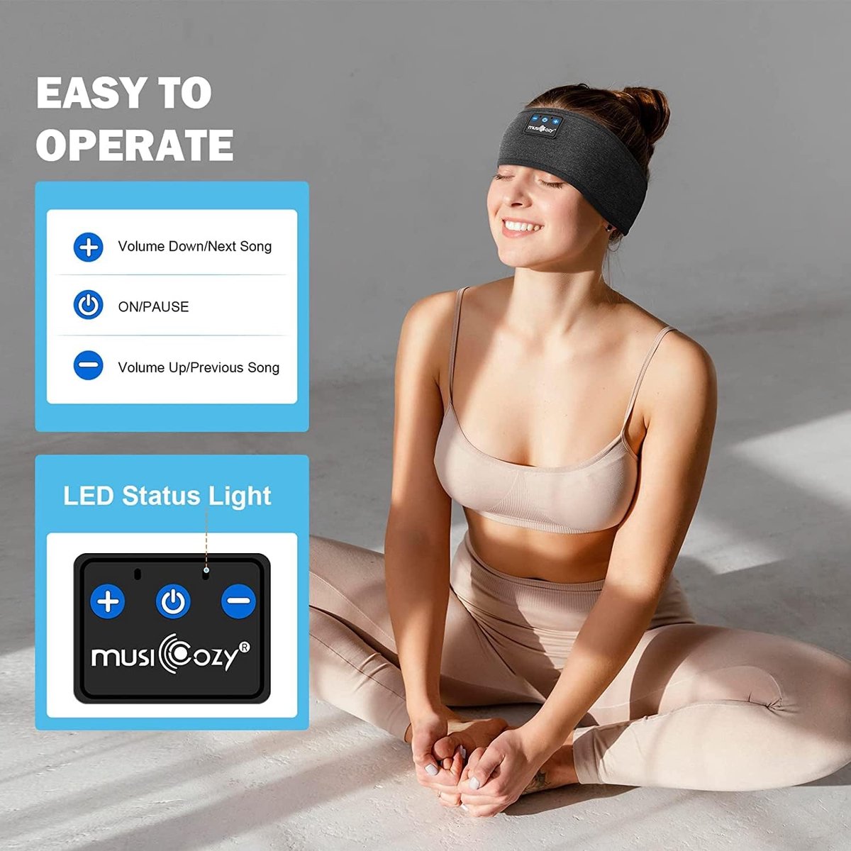 YiYunTE Bluetooth Geluidsonderdrukkende Slaap Hoofdtelefoon voor Zijslapen Sport, Gadgets Geschenken voor Vrouwen Mannen