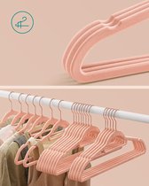 Fluwelen kleerhanger 50 stuks - anti-slip jashanger - roze goud - draaibare haak - ruimtebesparend - 45cm lang - voor jassen - rokken trousers hangers