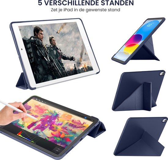 Tablet Hoes geschikt voor iPad A16 Hoes (2025) 11 inch - iPad Hoes 10e generatie (2022) 10.9 inch - Blauw