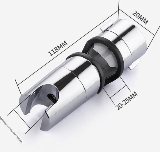 Douchekophouder - Geen boren nodig - Verstelbare diameter 18-25 mm - Met haak Douchekophouder - Geen boren nodig - Verstelbare diameter 18-25 mm - Met haak