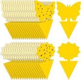 Gele stickers om rouwmuggen te bestrijden - 36 stuks Fruitvliegenval lijmval - 36 gele borden voor kamerplanten Insectenval voor ongediertebestrijding - 36 stuks, geel