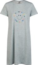 By Louise Dames Nachthemd Korte Mouw Goodnight Lichtblauw - Maat XXL | Big shirt | Slaaphemd