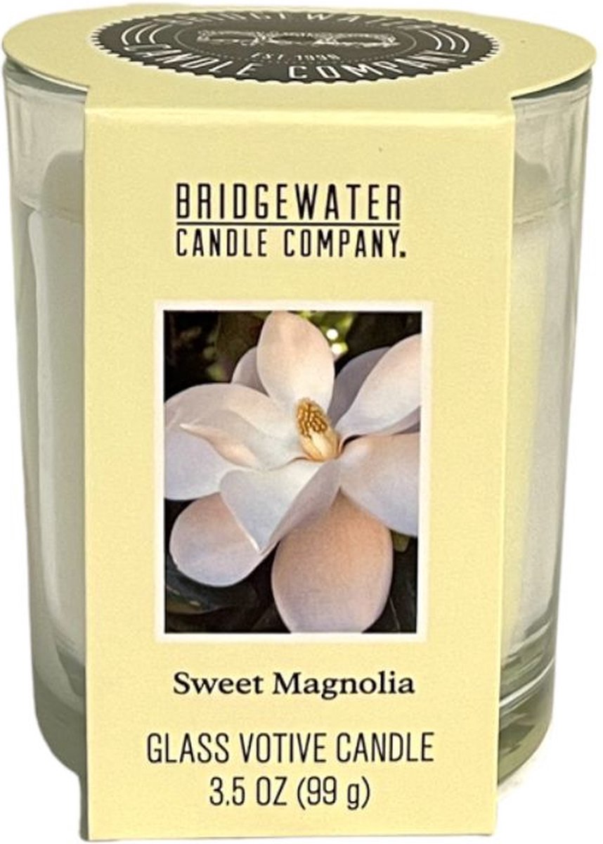 Bridgewater Candle Glass Votive Sweet Magnolia wit