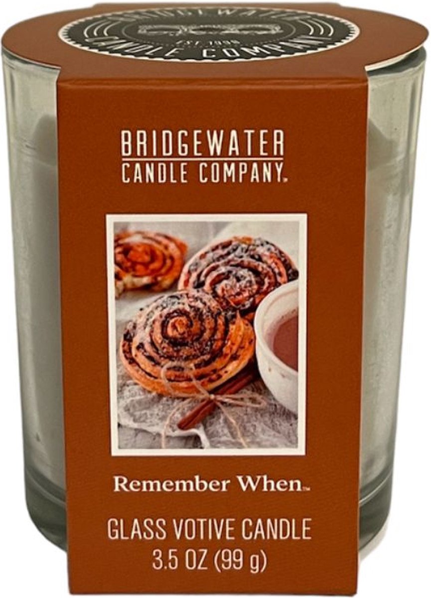 Bridgewater Candle Glass Votive Remember When wit