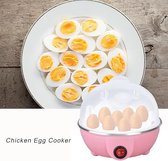 Chaudière à œufs - Chaudière à œufs électrique - Chaudière à œufs de Poules pour cuire jusqu'à 7 gros œufs durs - Arrêt automatique anti-ébullition à sec - Pocheuse à œufs avec plaque chauffante (prise UE, rose)